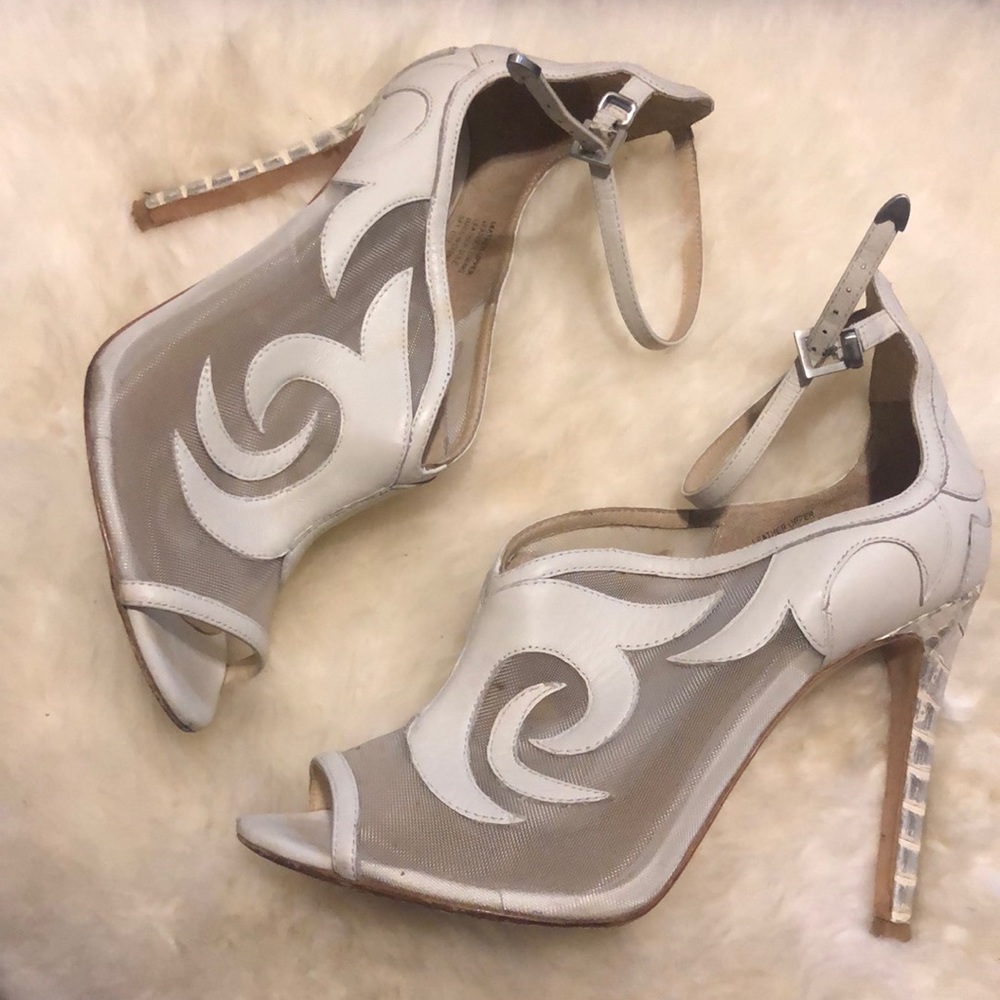 Brian Atwood mesh bridal shoe